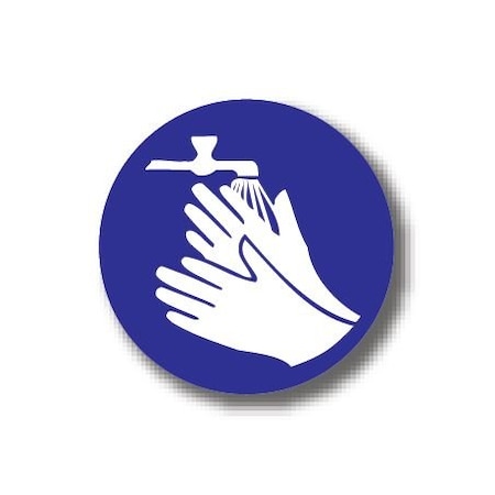 Ergomat 24in CIRCLE SIGNS - Washing Hands DSV-SIGN 576 #6171 -UEN